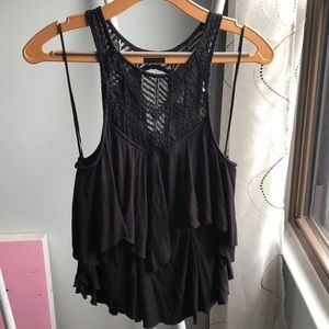 Free People black layered tank
